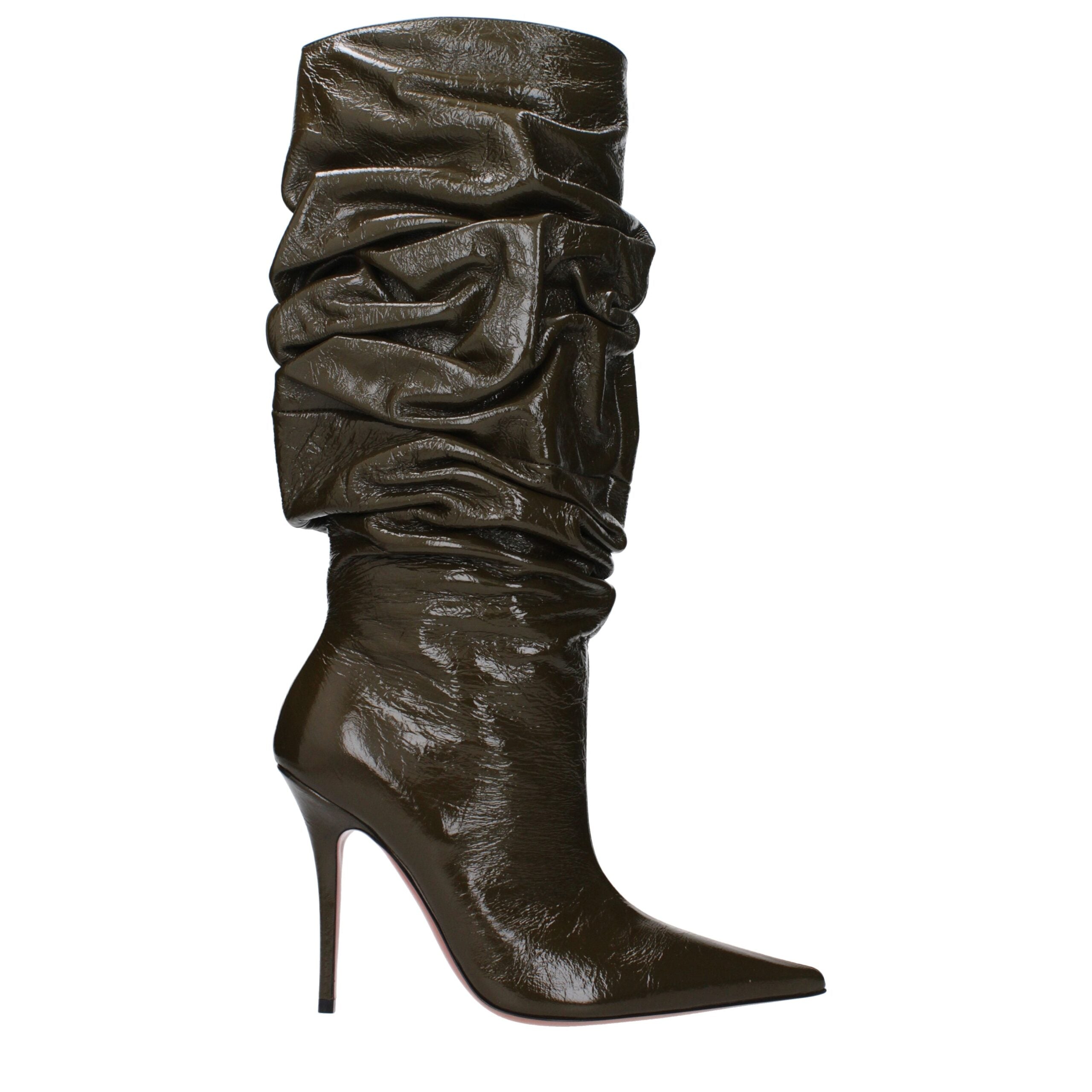 Amina Muaddi Green Leather Boot